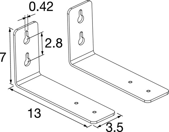 SLV 1010931 BATTEN FLAT P, Wall brackets, 2pcs