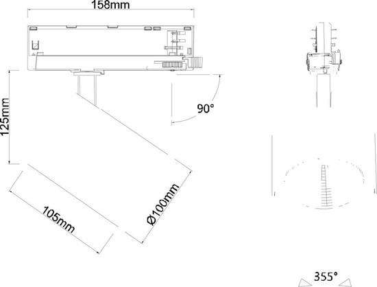 SLV 1011099 TRACKSPOT V, 3PH. 51 927 WB ML WH SLVtec