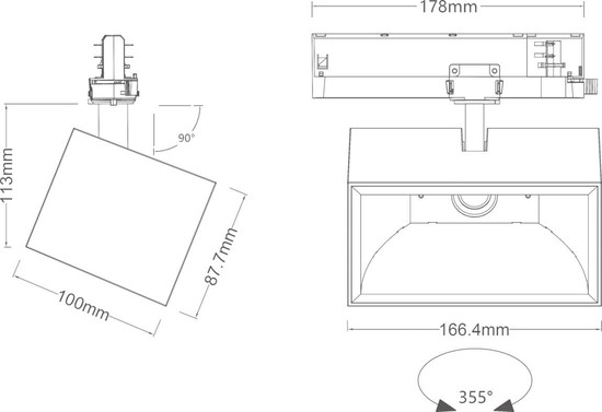 SLV 1011519 TRACKSPOT P SQ, 3PH. 60 930 ML DALI BK SLVtec
