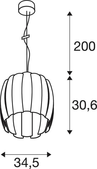 SLV 1011684 HAVEN 35, PD, E27, Pendelleuchte, E27, schwarz