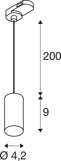 SLV 1011725 ENOLA 2.0 M, 3-Phasen Pendelleuchte, Single, GU10 MINI, PAR11, schwarz