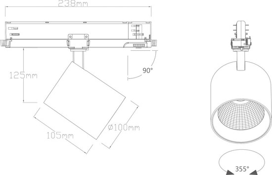 SLV 1011814 TRACKSPOT C 3PH, 53 930 WB ML WH DALI SLVtec