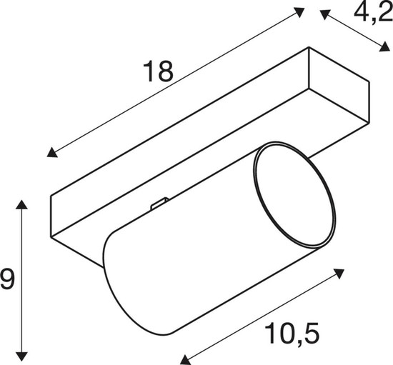 SLV 1011895 ENOLA 2.0 M, CW, Single, QPAR51, eckig, Wand- und Deckenaufbauleuchte, schwarz