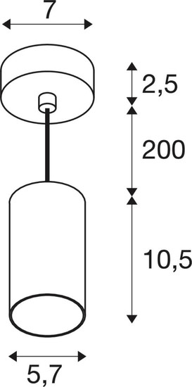 SLV 1011909 ENOLA 2.0 M, PD, Single, QPAR51, Pendelleuchte, schwarz