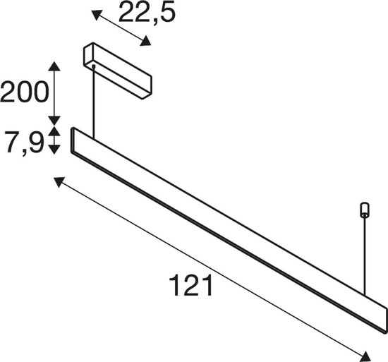 SLV 1011936 LINIUS 120, PD, Phase, Deckenrosette, Pendelleuchte, 3000K, 34W, 90°, schwarz