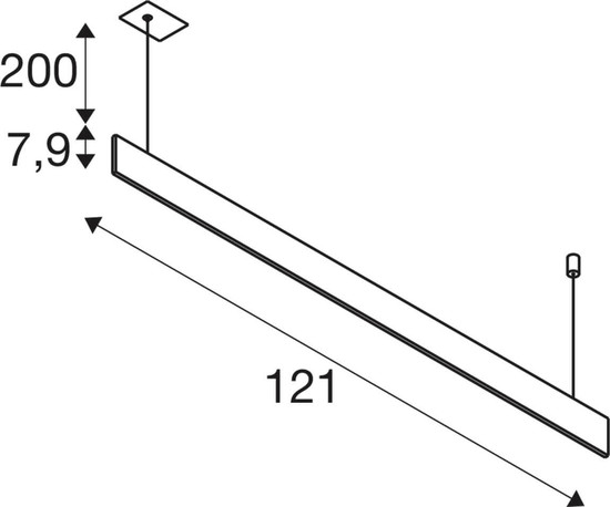 SLV 1011955 LINIUS 120, PD, DALI, Einbau, Pendelleuchte, 2700K, 34W, 90°, messingfarben