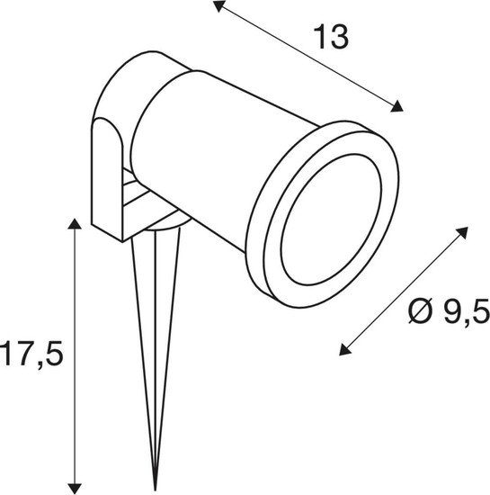 SLV 1012007 BIG NAUTILUS Lamp Set, Spike, Erdspiessleuchte, inkl. PAR16 GU10, Phase, 3000K, 150cm Anschlusskabel, IP44/IP65, schwarz