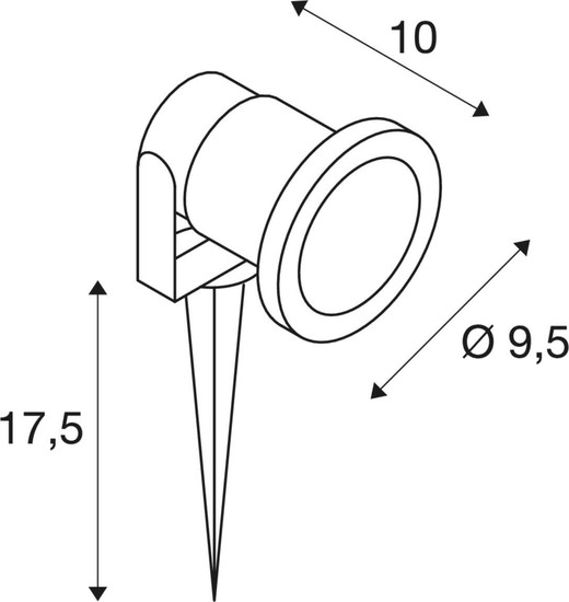 SLV 1012010 NAUTILUS Lamp Set, Spike, Erdspiessleuchte inkl. PAR16 GU10, Phase, 3000K, 150cm Anschlusskabel, IP44/IP65, grau