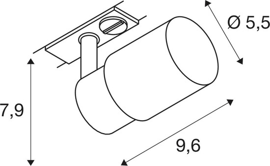 SLV 1012045 PURI 2.0 Lamp Set, Tube, 1-Phasen Spot, inkl. PAR16 GU10, 3000K, GU10, 6W, Phase, 38°, schwarz