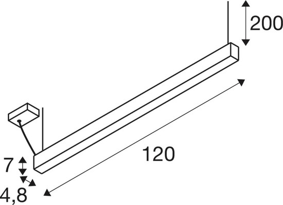 SLV 1012157 GLENOS 2.0, PD, 1,2M, DALI, UGR19, Pendelleuchte, Pendellänge 2m, 4000K, 38W, 80°, schwarz