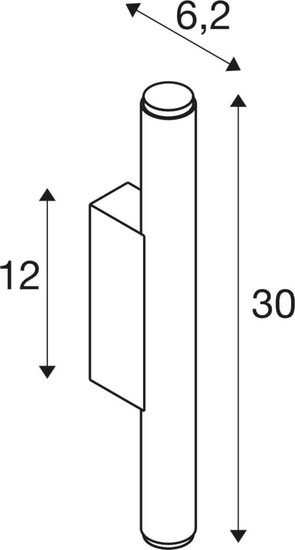 SLV 1012174 GRIP! S, WL, Phase, UP/DOWN, Wandaufbauleuchte, 2700K, 12W, 29°, weiß / schwarz