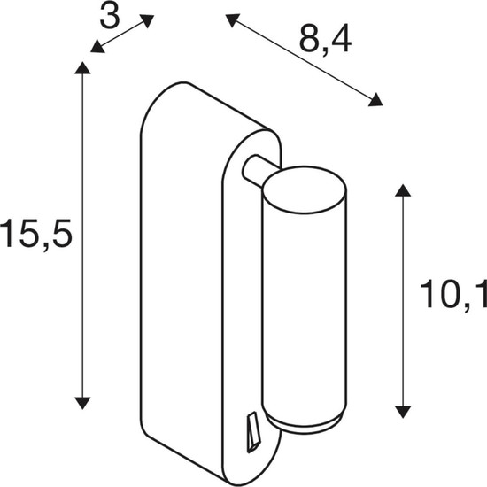 SLV 1012179 GRIP! S, WL, Ein/Aus-Schalter, Wandaufbauleuchte, 2700K, 4.6W, 29°, schwarz / goldfarben