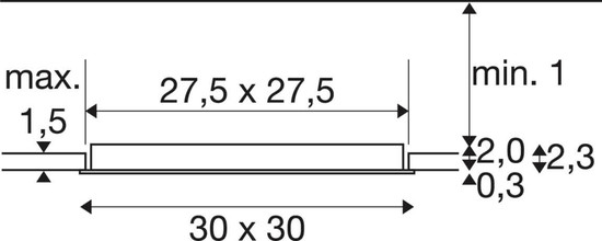 SLV 1012205 SENSER 2.0 30, RL, eckig, Phase, Deckeneinbauleuchte, 3000K / 4000K, 25W, 90°, weiß