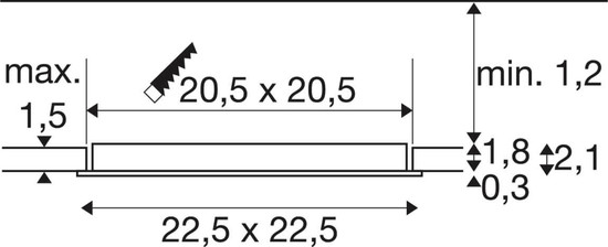 SLV 1012210 SENSER 2.0 24, RL, eckig, DALI, Deckeneinbauleuchte, 3000K / 4000K, 18W, 90°, weiß