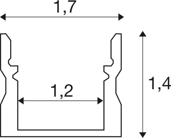 SLV 1012332 LEDSTRIP Profil Aufbau, S, schwarz