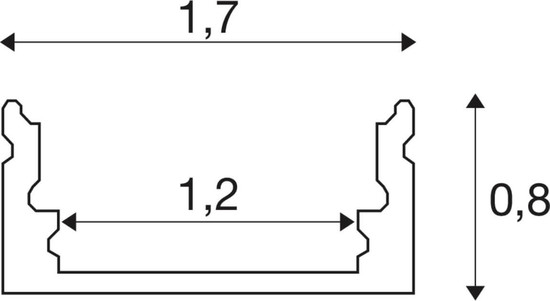 SLV 1012336 LEDSTRIP Profil Aufbau flach, S, schwarz