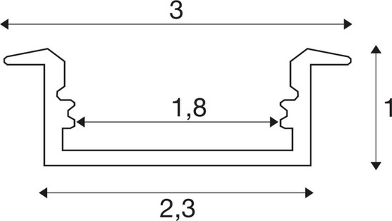 SLV 1012346 LEDSTRIP Profil Einbau, M, schwarz
