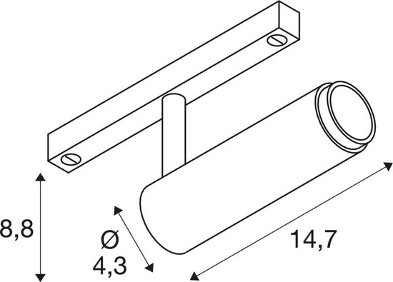 SLV 1012378 GRIP! M, 48V Spot, DALI, deep & recessed track, 3000K, 13W, 42°, schwarz / goldfarben