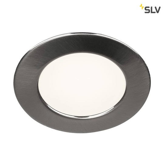 SLV 112225 DL 126 LED Downlight rund metallgebürstet warmweiss 12V