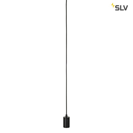 SLV 132650 FITU E27 Pendelleuchte rund schwarz E27 max. 60W 2.5m Kabel mit offenem Kabelende