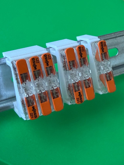 SOIXX Hutschienenhalter XWD für WAGO 3x 221-2411 DIN Rail 35 mm Hutschiene Halter Weiß
