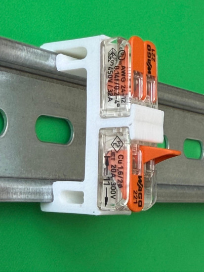 5 x SOIXX Hutschienenhalter XWD für 2 x WAGO 221-412 DIN Rail 35 mm Hutschiene Halter Weiß