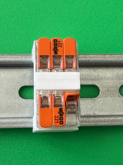 5 x SOIXX Hutschienenhalter XWD für 2 x WAGO 221-413 DIN Rail 35 mm Hutschiene Halter Weiß