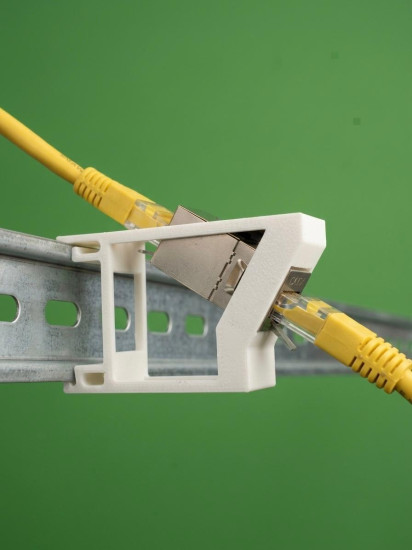 SOIXX Hutschienenhalter Keystone Modul RJ45 Netzwerk Cat6 Cat7 Cat8 DIN Rail Adapter