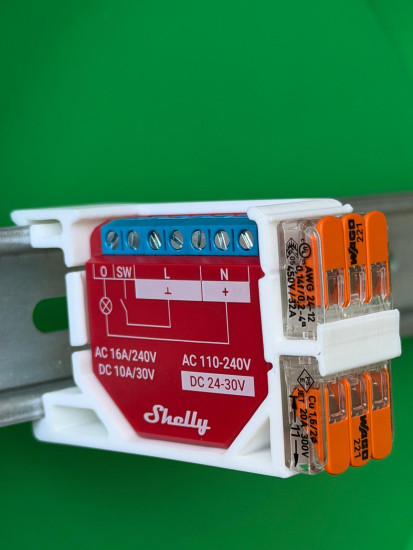 SOIXX Hutschienenhalterung für Shelly Wave, PLUS, Gen3, Gen4 und für 2x WAGO 90 Grad Weiß