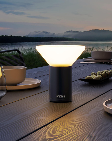 Sompex MIKONO Akku-Tischlampe Schwarz RGB RGB 1W steuerbare Lichtfarbe 78630