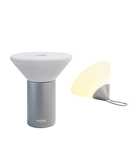Sompex MIKONO Akku-Tischlampe Grau 1W steuerbare Lichtfarbe IP44 78631