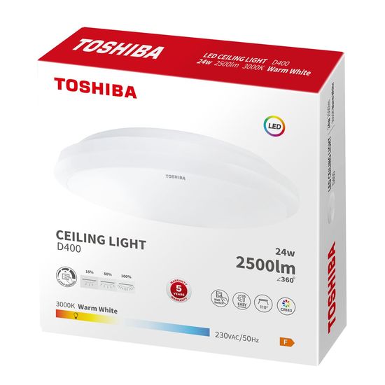 Toshiba LED Deckenleuchte 40cm 24W 3000K 2500Lm weiss 4711112388264
