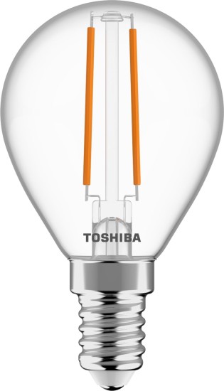 Toshiba LED Filament Tropfen Lampe E14 2.5W 2700K 250Lm wie 25W 4711112384358