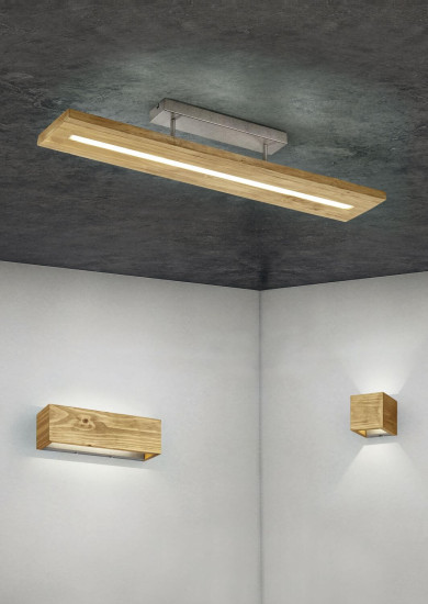 Trio Brad LED Wandleuchte  13W dimmbar Holzfarbig warmweiss