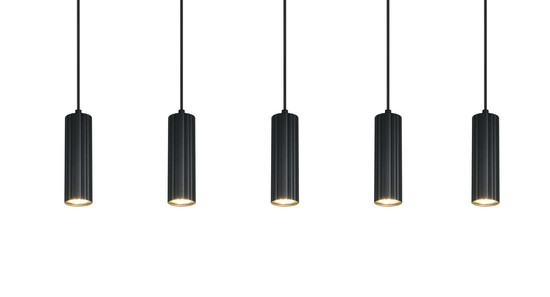 Trio 367700532 Soka GU10 Pendelleuchte 5-fach ⌀5,5cm Schwarz Matt