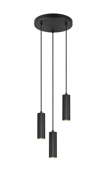 Trio 367730332 Soka GU10 Pendelleuchte 3-fach ⌀28cm Schwarz Matt