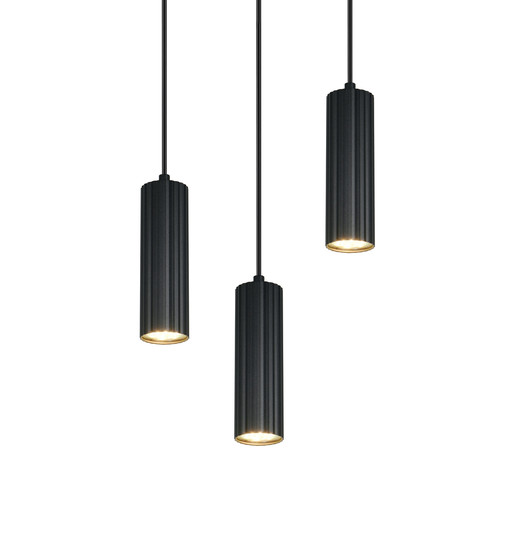 Trio 367730332 Soka GU10 Pendelleuchte 3-fach ⌀28cm Schwarz Matt