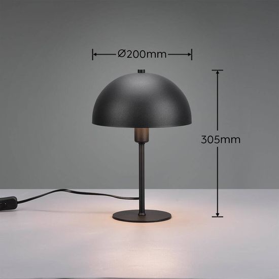 Trio Nola Tischleuchte E14  ⌀20cm Schwarz Matt
