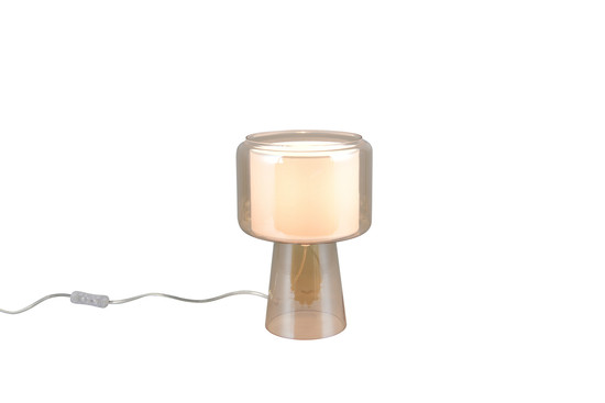 Trio 519900113 Rocka E14 Tischleuchte ⌀20cm Amberfarbig