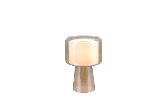 Trio 519900113 Rocka E14 Tischleuchte ⌀20cm Amberfarbig