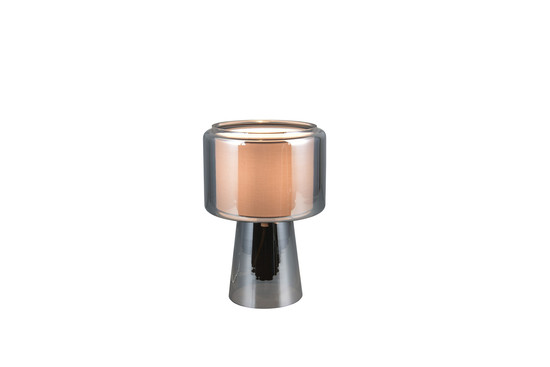 Trio 519900157 Rocka E14 Tischleuchte ⌀20cm Chrom Bedampft