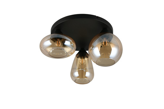 Trio 617030313 Lumina E14 Deckenleuchte 3-fach ⌀48,5cm Schwarz Matt