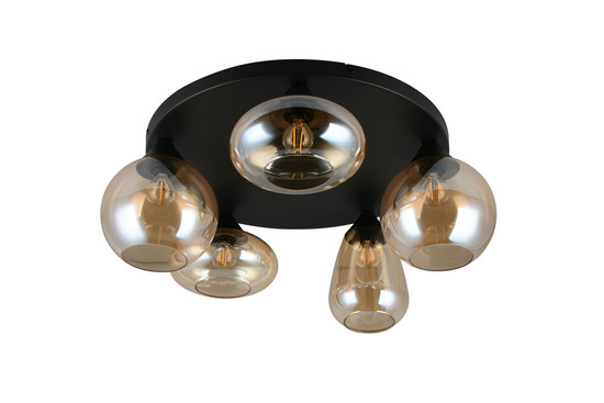 Trio 617030513 Lumina E14 Deckenleuchte 5-fach ⌀63,5cm Schwarz Matt