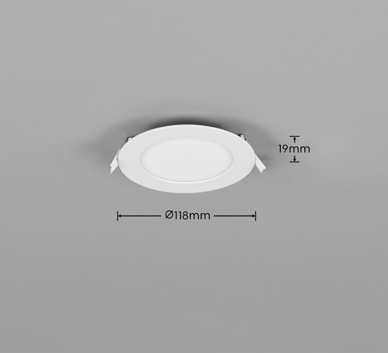 Trio 635019131 Kibo LED Einbauleuchten 6W ⌀11,5cm Weiß Matt CCT einstellbare Lichtfarbe