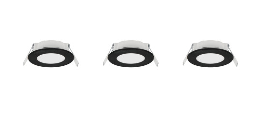 Trio 635110302 Himal LED Einbauleuchten 3x3,5W ⌀8,5cm dimmbar Schwarz IP65 CCT einstellbare Lichtfarbe