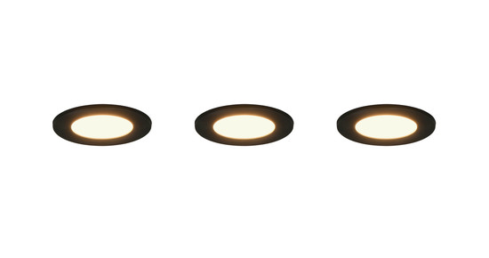 Trio 635110302 Himal LED Einbauleuchten 3x3,5W ⌀8,5cm dimmbar Schwarz IP65 CCT einstellbare Lichtfarbe