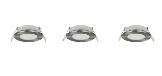 Trio 635110307 Himal LED Einbauleuchten 3x3,5W ⌀8,5cm dimmbar Nickel Matt IP65 CCT einstellbare Lichtfarbe