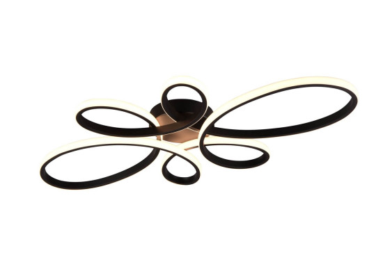 Trio Fly LED Deckenleuchte  32W dimmbar Schwarz Matt warmweiss