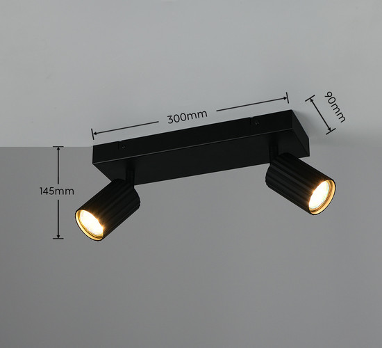 Trio 867700232 Soka GU10 Strahler 2-fach Schwarz Matt