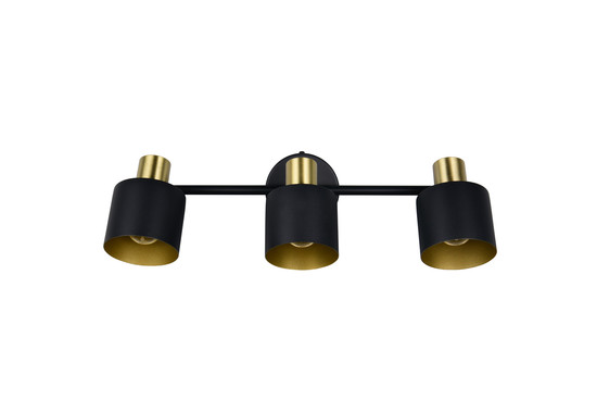 Trio 868800380 Eva E14 Strahler 3-fach Schwarz-Gold